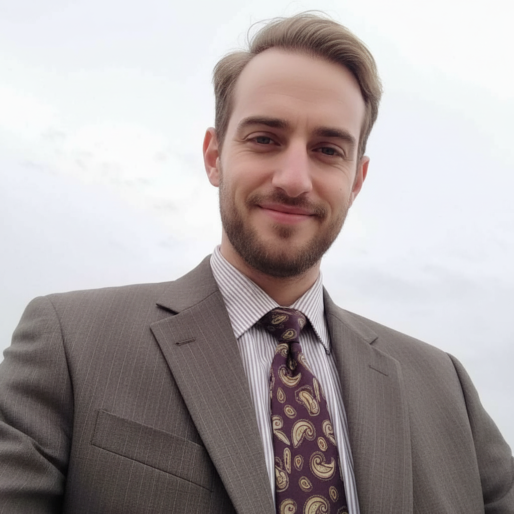 A man in a suit and tie smiles at the camera.